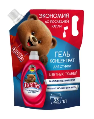Qualita гель для стирки цветного белья дой пак 1000 мл 