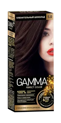 Gamma Perfect Hair стойкая крем краска тон 5.0 пленительный шоколад 