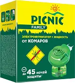 Picnic Family электрофумигатор жидкость от комаров 45 ночей 30 мл