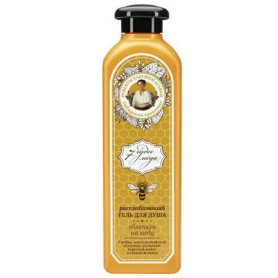 Сибирская травница 7 чудес мёда  гель для душа расслабляющий облепиха на меду 350 мл 