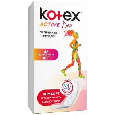 Kotex active deo ежедневные прокладки 48 шт 