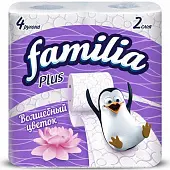 HAYAT 'Familia Plus' Туалетная бумага Магический цветок двухслойная, 4 шт (16шт в кор)