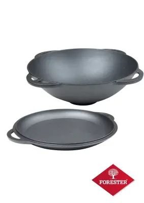 Forester казан вок чугунный с крышкой сковородой 5л 