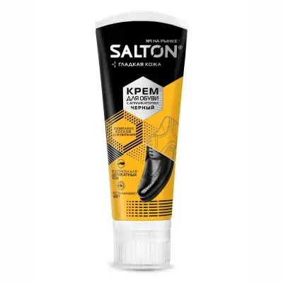 SALTON крем для обуви с норковым маслом в тубе с апликатором черный 75 мл 