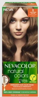 Nevacolor Natural Colors стойкая крем краска для волос 8. LIGHT BLONDE светлый блондин 