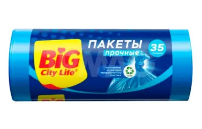 BIG City Пакеты для мусора HD 50*60 см 35л синие 30 шт 