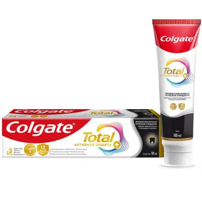 Colgate зубная паста total 12 профессиональная глубокое очищение с древесным углем 100 мл 