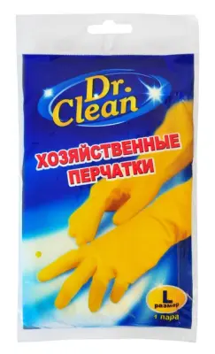 Dr Clean перчатки хозяйственные резиновые Размер S 