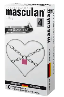 Masculan презервативы 4 Ultra №10 Safe Black ультрапрочные 