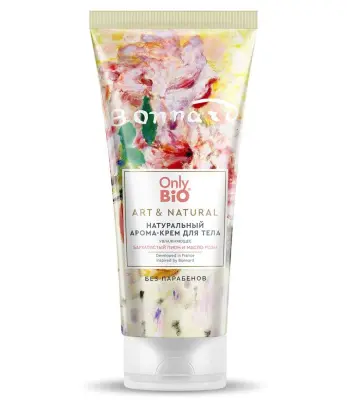 Only Bio Art & Natural натуральный арома крем для тела увлажняющий бархатистый пион и масло розы 200 мл 