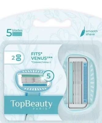 topbeauty paris сменные кассеты женские 2 шт совместимы с gillette venus 
