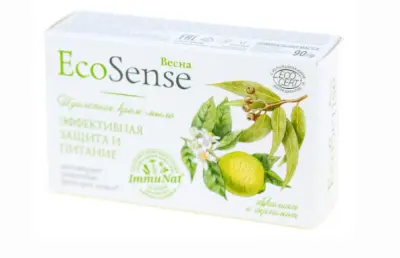 ВЕСНА Ecosense Туалетное крем-мыло эвкалипт и бергамот, 90 г в пачке 