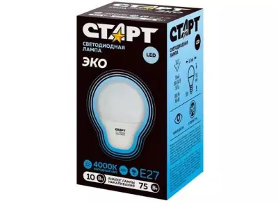 Старт лампа светодиодная LEDGLSE27 10W 40 WS 