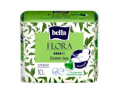 BELLA Прокладки FLORA Green tea, 10 шт.уп. (с экстрактом зеленого чая) 