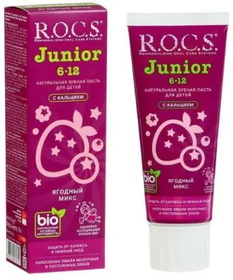 ROCS Junior зубная паста для детей 6-12 лет ягодный микс 74г 