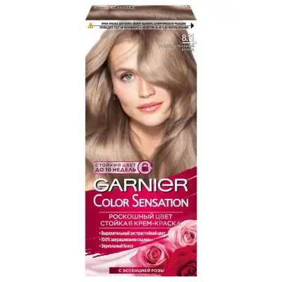 Garnier Color Sensation стойкая крем краска для волос оттенок 8.11 ультрапепельный блонд 