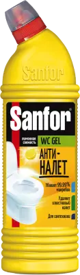 Sanfor wc gel средство для чистки и дезинфекции лимонная свежесть 750 мл 