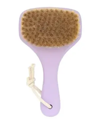 Lei массажная щетка  для сухого массажа тампико с покрытием фиолетовая 
