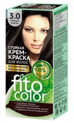 Фитокосметик краска для волос FitoColor тон 3.0 Темный каштан 