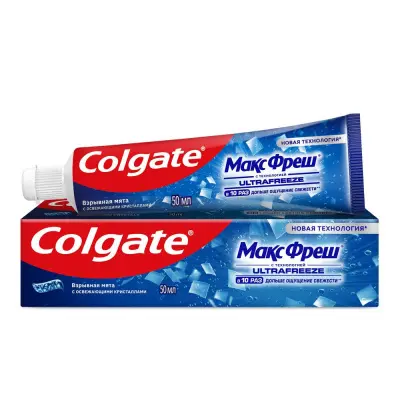 Colgate зубная паста макс фреш взрывная мята с освежающими кристаллами для свежего дыхания и защиты от кариеса 50 мл 