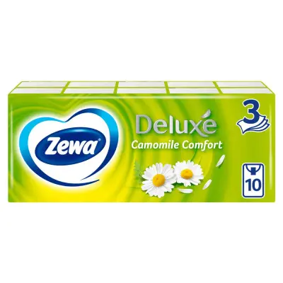 Zewa носовые платочки deluxe 3 х слойные ромашка 10 шт 1 шт =1 пачка 1 уп по 10 платочков 