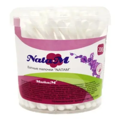Natam ватные палочки а з 200 шт 