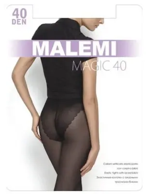 MALEMI колготки magic 40  melon 2 с ажурными трусиками бикини 
