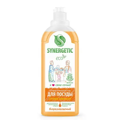 Synergetic гель для мытья посуды сочный апельсин 1 л 