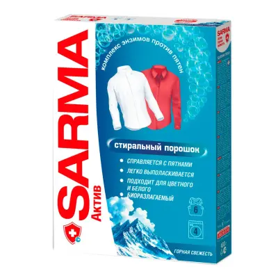 Сарма актив стиральный порошок автомат горная свежесть 400 г 
