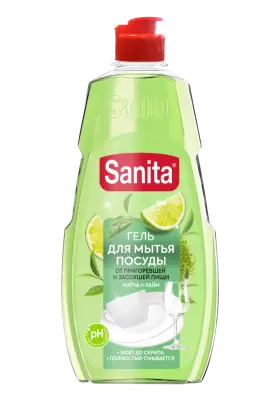 Sanita гель для мытья посуды матча и лайм 450 г 