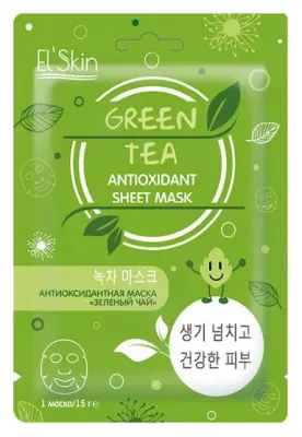El` Skin маска для лица антиоксидантная зеленый чай 