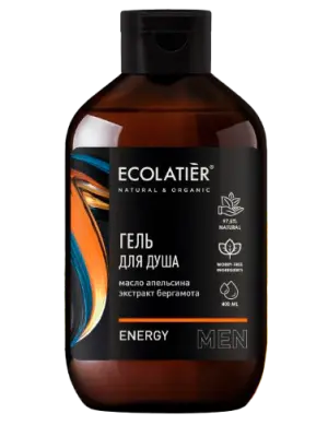 Ecolatier Мужской  гель для душа Energy, 400 мл 