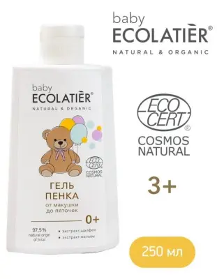 Ecolatier baby гель пенка от макушки до пяточек baby 0+ ecocert 250 мл 