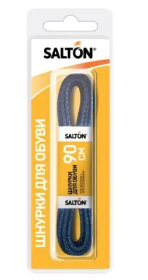 SALTON шнурки для обуви с пропиткой 90 см  круглые черные 6/36 