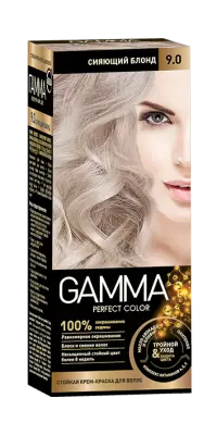 Gamma Perfect Hair стойкая крем краска тон 9.0 сияющий блонд 