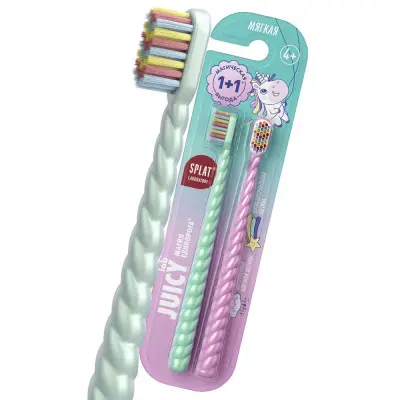 Splat Juicy lab unimagic детская зубная щетка с ионами серебра жемчужная набор 2 шт 