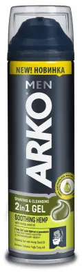 ARKO Гель 2в1 для бритья и умывания Soothing Hemp 200мл 