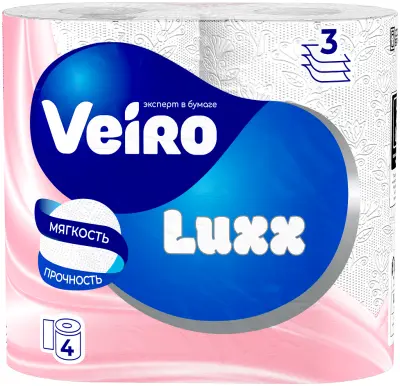 Veiro туалетная бумага luxoria 3 х слойная белая 4 шт 