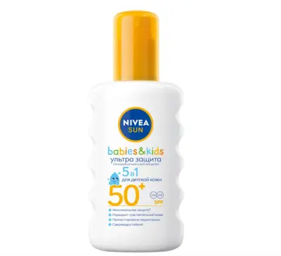 Nivea детский солнцезащитный спрей ультразащита для чувствительной кожи spf 50 200 мл 