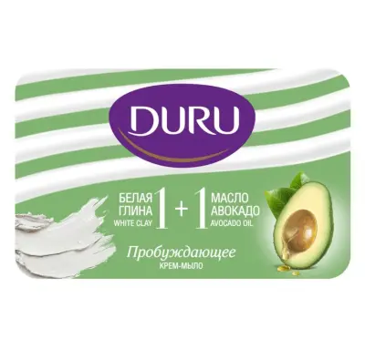 Duru туалетное мыло 1+1 Белая глина и Масло авокадо Soft Sensations 80г 
