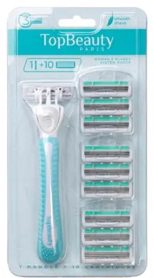 topbeauty paris slim женская бритва 1 станок+10 сменных кассет аналог женские gillette blue3 