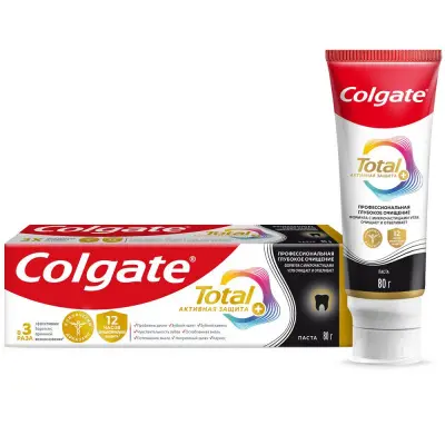 Colgate зубная паста total 12 профессиональная глубокое очищение с древесным углем 80 гр 
