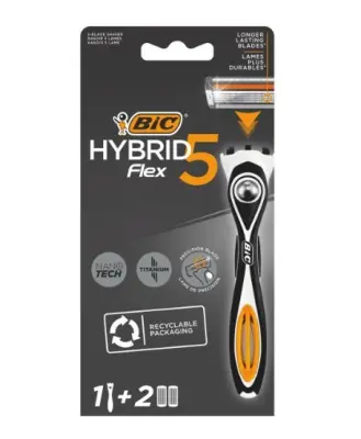 BIC FLEX 5 HYBRID Станок+2 кассеты (пять лезвий) 
