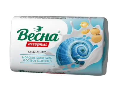 ВЕСНА ассорти туалетное мыло морские минералы и соевое молочко 90 г 