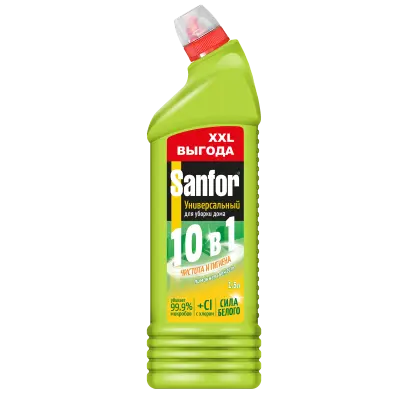 Sanfor Universal средство для чистки и дезинфекции 10 в1 лимонная свежесть 1500 мл 