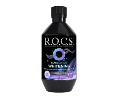 Rocs ополаскиватель для полости рта black edition 400 мл 