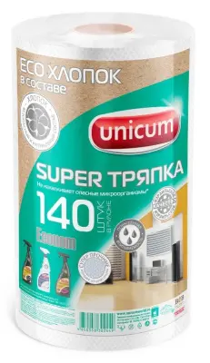 Unicum Super тряпка в рулоне с зеленой этикеткой 25х21см 140шт 