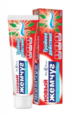 Новый Жемчуг зубная паста тройное действие 100 мл 