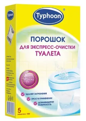 Typhoon порошок для экспресс-очистки туалета 5шт х100г 