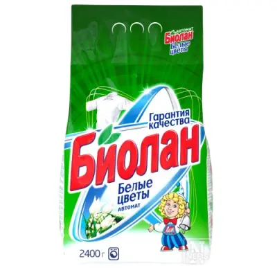 Биолан автомат стиральный порошок белые цветы 2,4 кг 